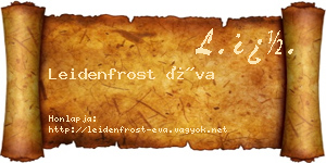 Leidenfrost Éva névjegykártya